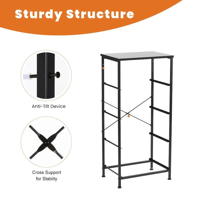 Commode à 4 tiroirs avec structure en métal et plateau en bois