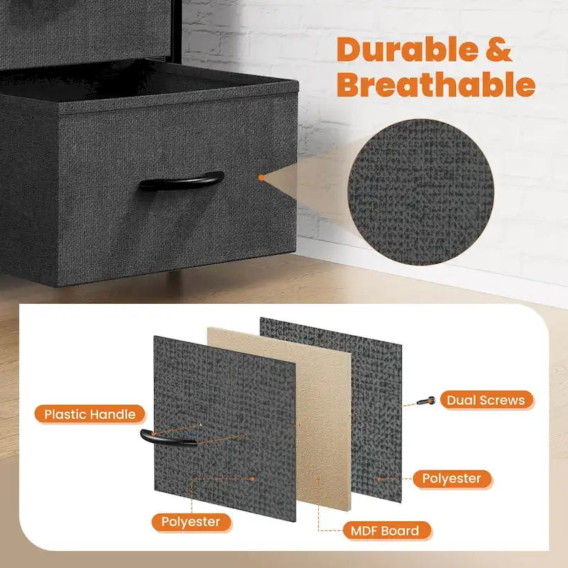Commode à 4 tiroirs avec structure en métal et plateau en bois