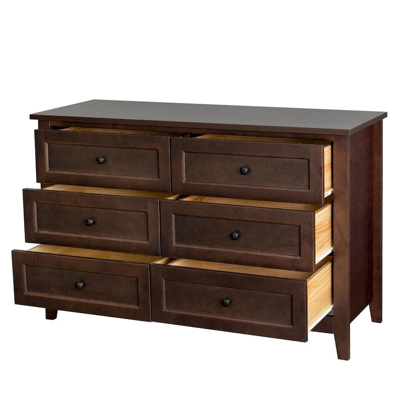 Commode à 6 tiroirs avec poignée ronde rétro