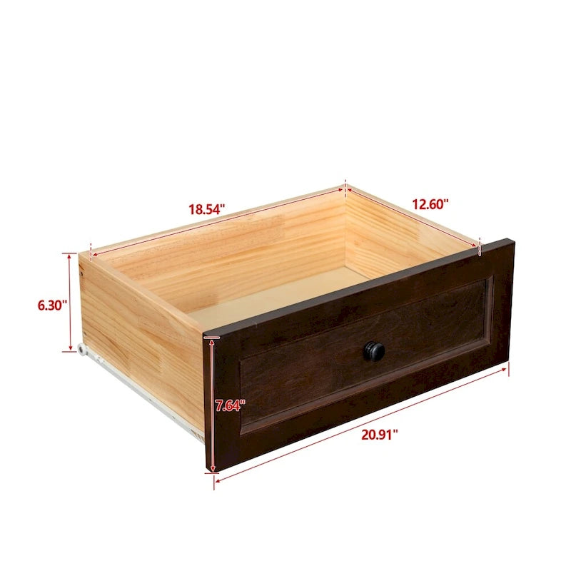Commode à 6 tiroirs avec poignée ronde rétro