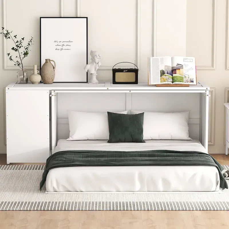 Lit escamotable Queen Size avec bureau pivotant