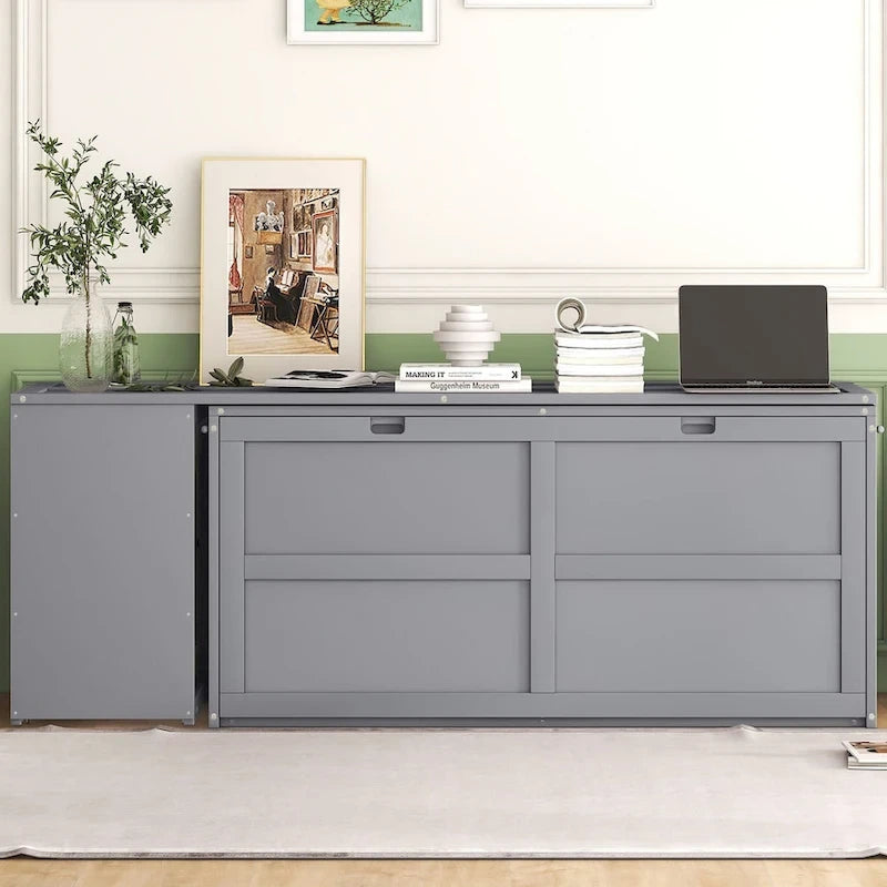 Lit escamotable Queen Size avec bureau pivotant