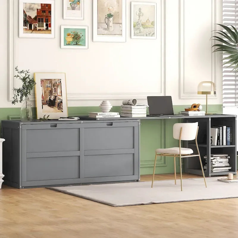 Lit escamotable Queen Size avec bureau pivotant
