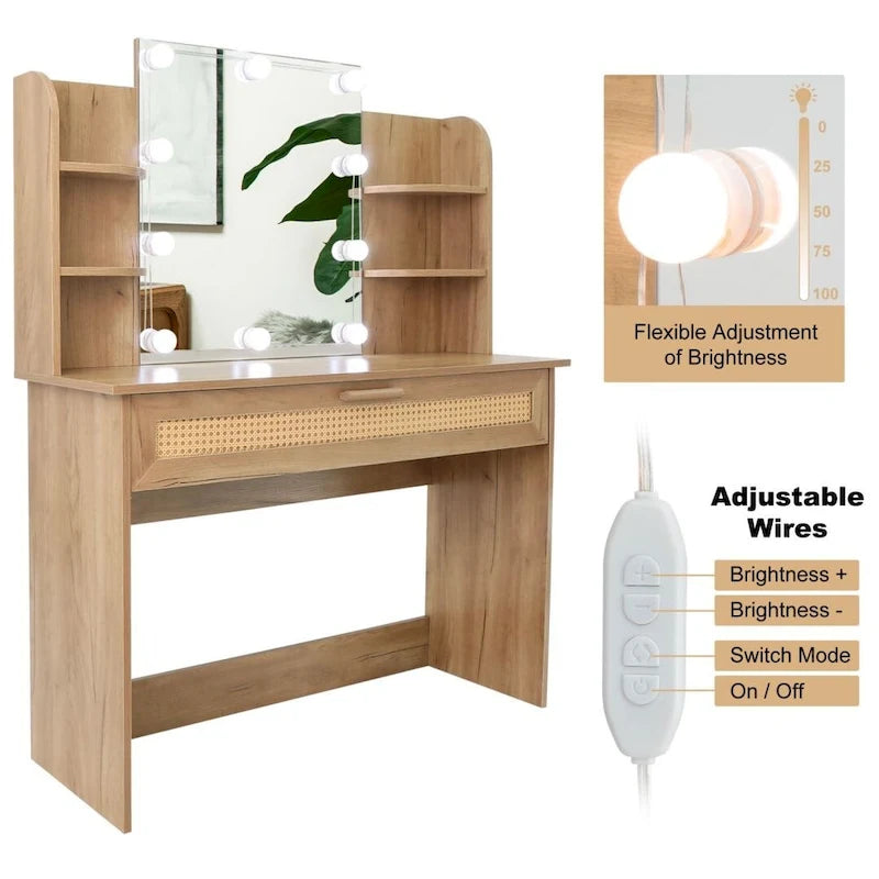 Commode moderne en bois, coloris naturel.