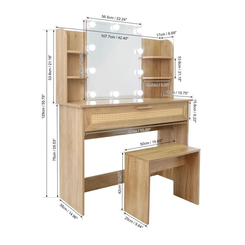 Commode moderne en bois, coloris naturel.