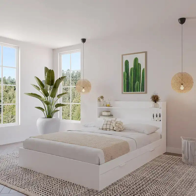 Lit plateforme Hunter avec tête de lit