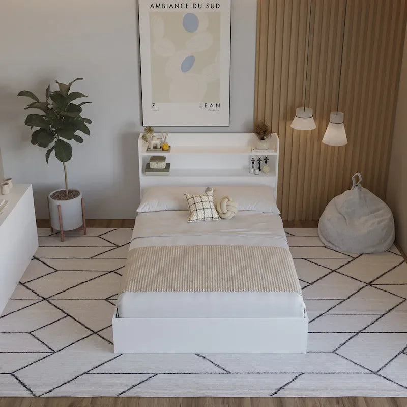 Lit plateforme Hunter avec tête de lit