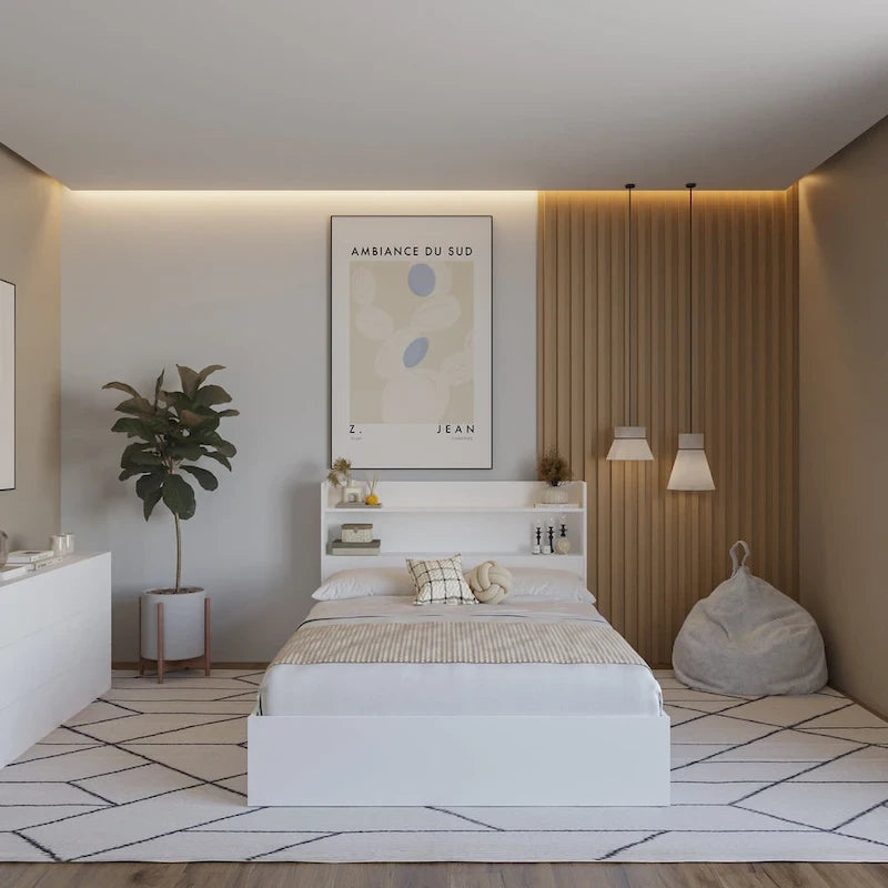 Lit plateforme Hunter avec tête de lit