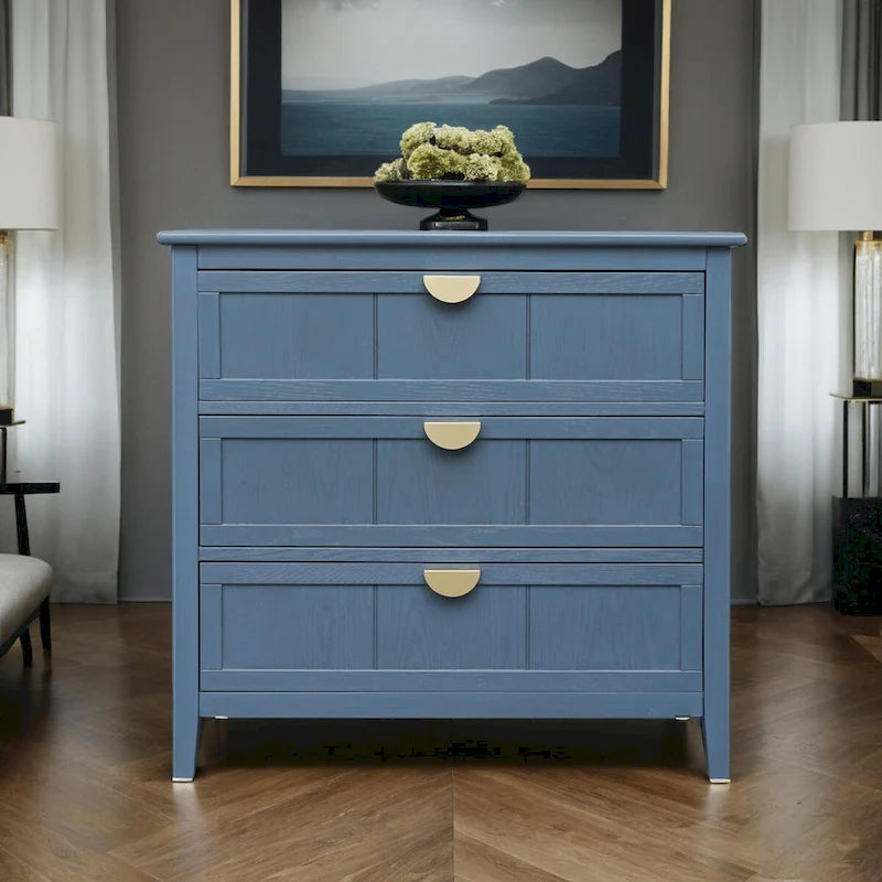 3 Drawer Cabinet, American Furniture,Suitable for bedroom, living room, study Blue