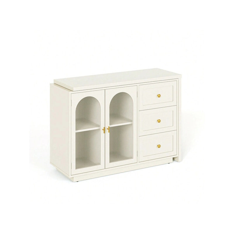 Coiffeuse d'angle extensible Sunvivi à 2 portes, sans miroir