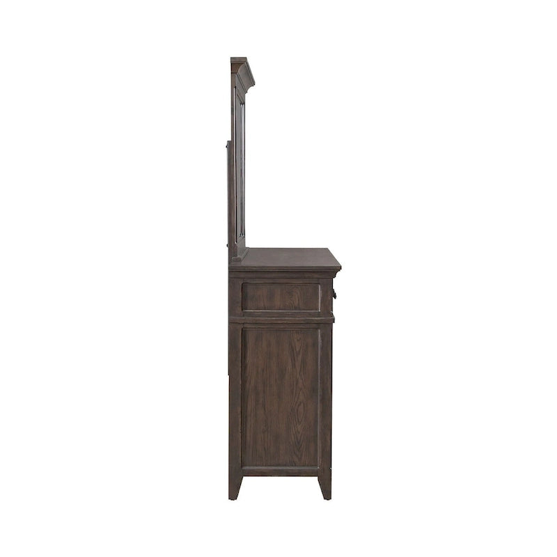 Ensemble lit, commode et miroir Paradise Valley Saddle Brown