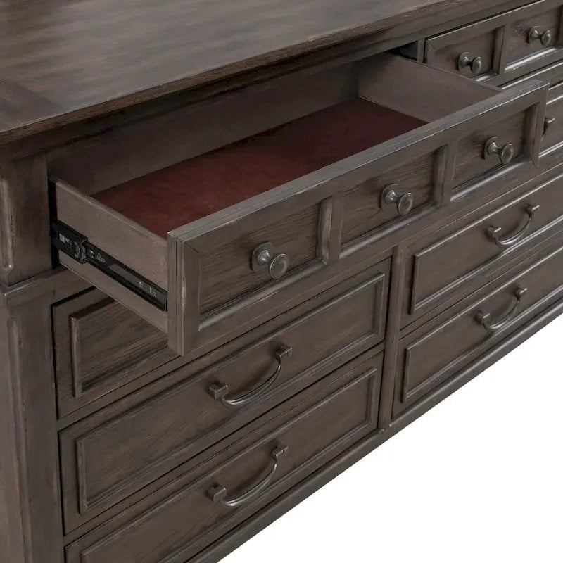 Ensemble lit, commode et miroir Paradise Valley Saddle Brown