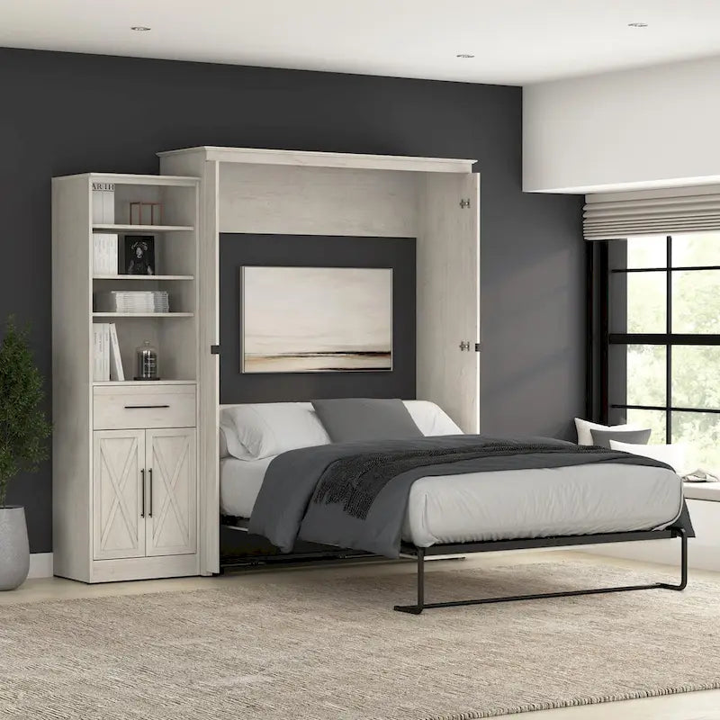 Lit escamotable Key West Queen avec armoire (94 po) par Bestar
