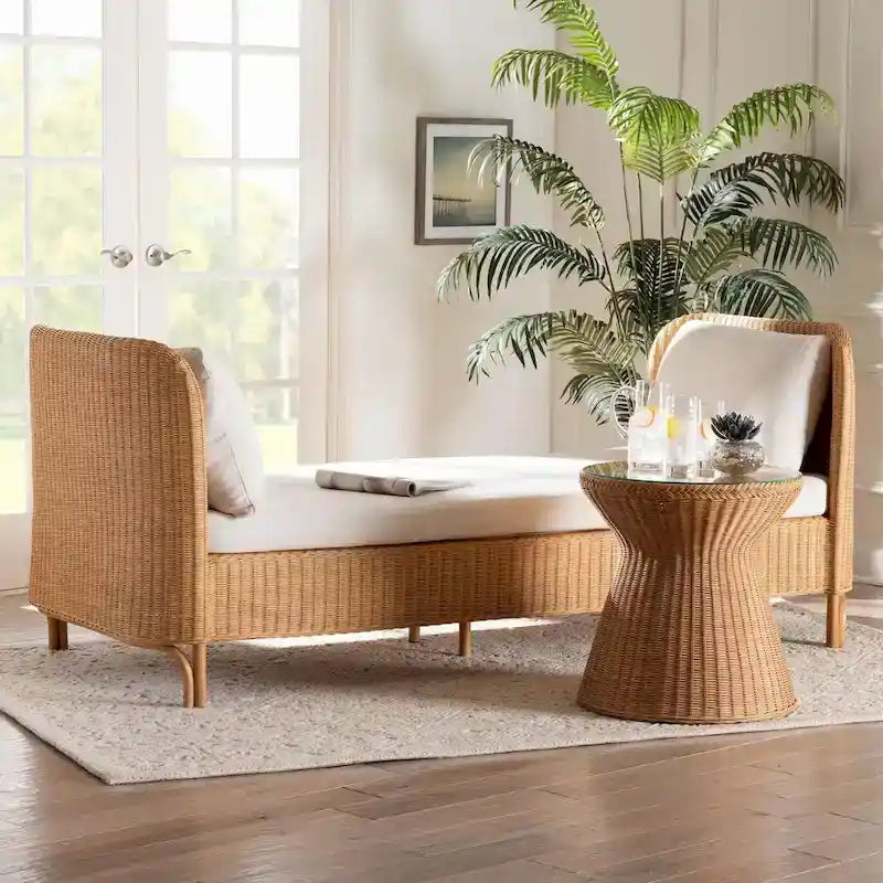 Lit de jour Diva Bohemian en rotin miel clair