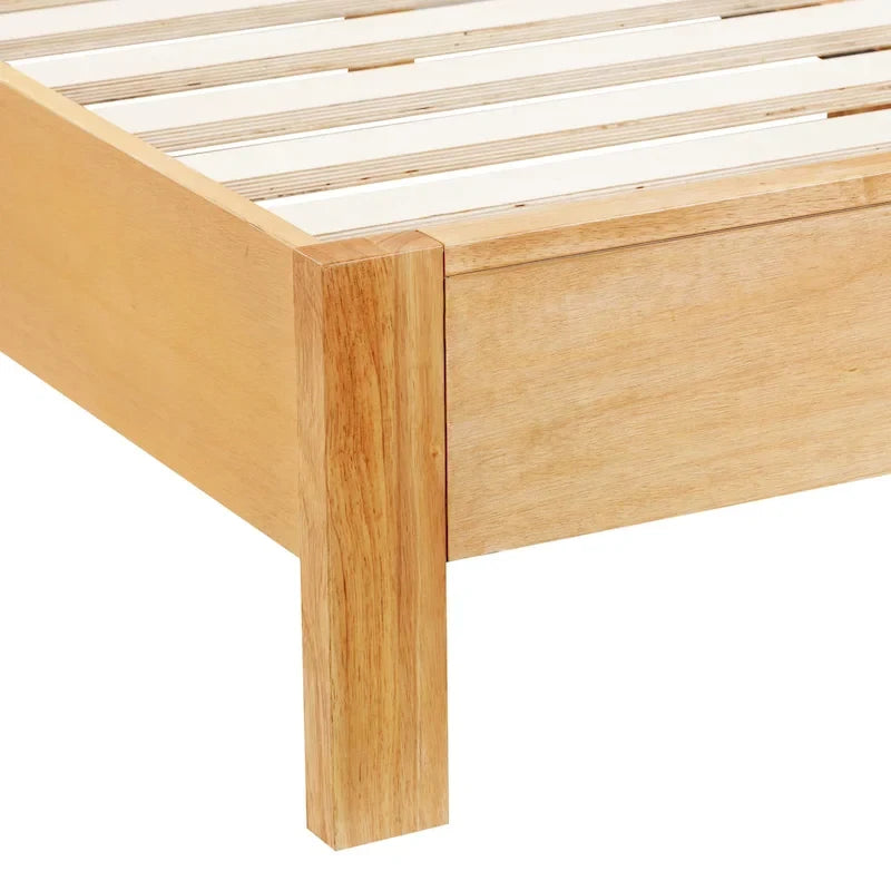 Lit Grappa en bois naturel et rotin