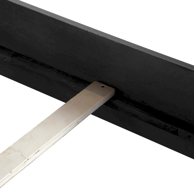 Lit moderne Alaric de Furniture of America, en bois massif noir, avec tête de lit éclairée par LED