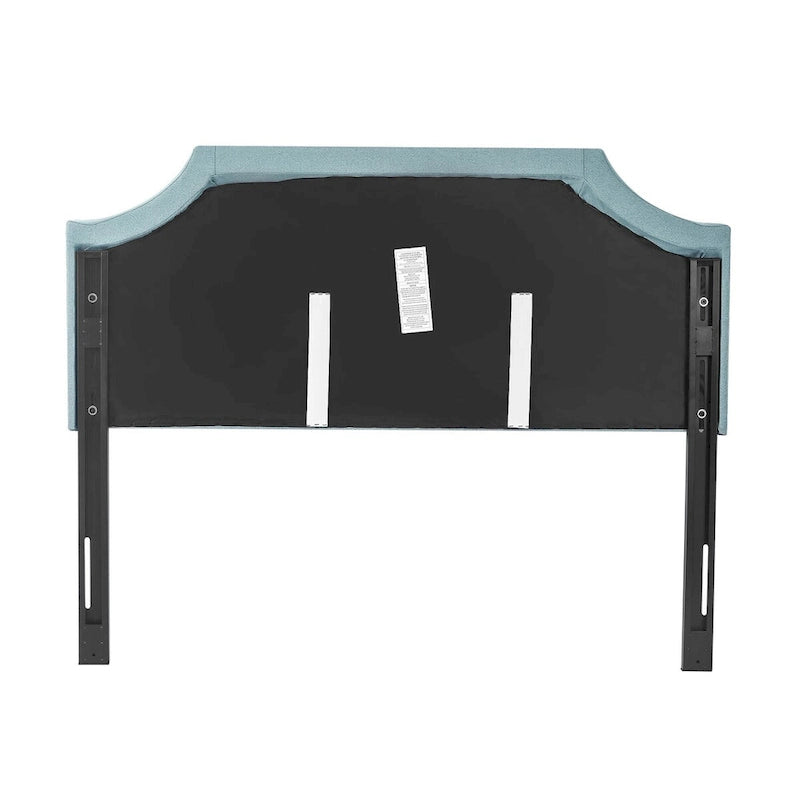 Tête de lit rembourrée en tissu Adeco avec clous décoratifs pour lit Queen