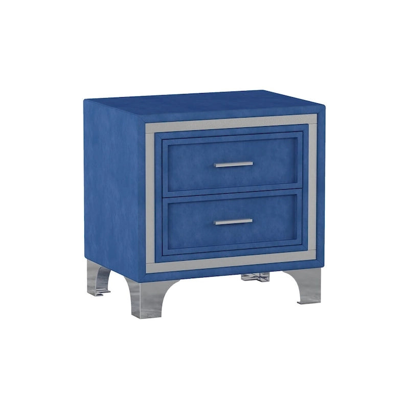 Ensembles de chambre à coucher 3 pièces comprenant un lit plateforme rembourré de taille queen et deux tables de chevet