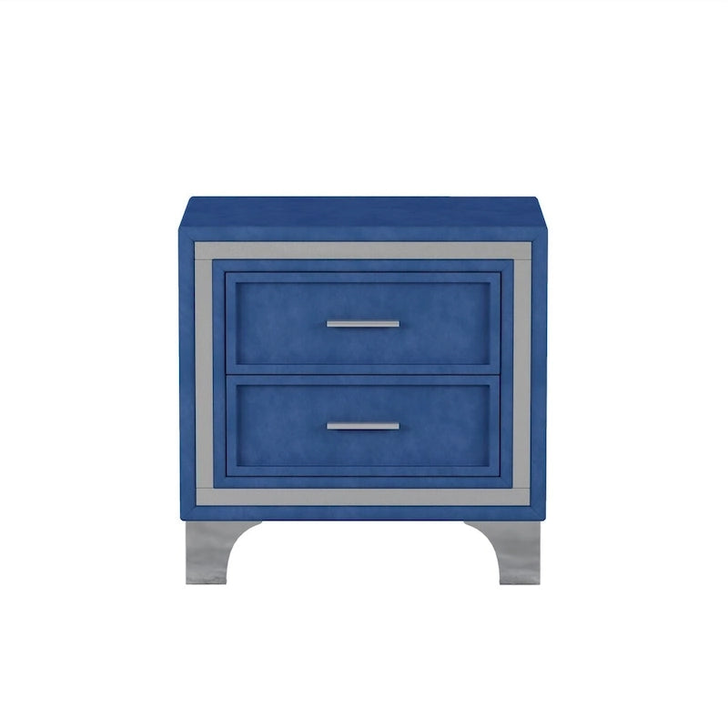 Ensembles de chambre à coucher 3 pièces comprenant un lit plateforme rembourré de taille queen et deux tables de chevet