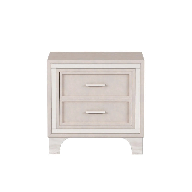 Ensembles de chambre à coucher 3 pièces comprenant un lit plateforme rembourré de taille queen et deux tables de chevet