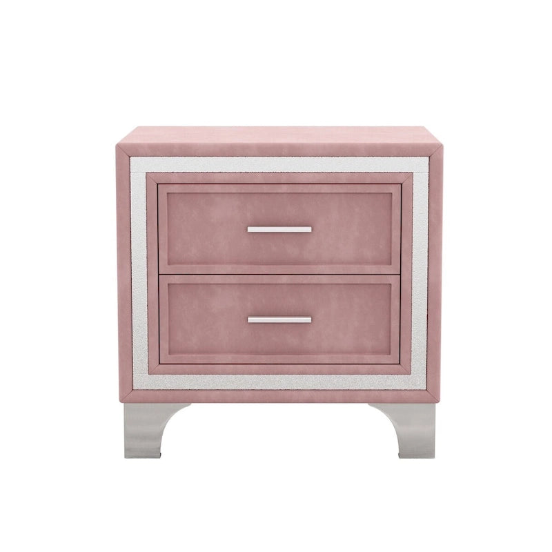 Ensembles de chambre à coucher 3 pièces comprenant un lit plateforme rembourré de taille queen et deux tables de chevet