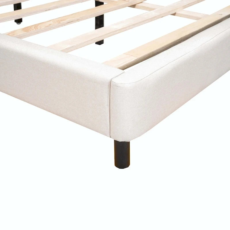 Lit plateforme rembourré avec lumières LED et tête de lit en forme de U