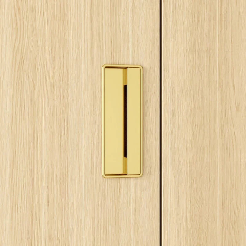 Armoire-penderie avec poignées dorées et meuble haut en option