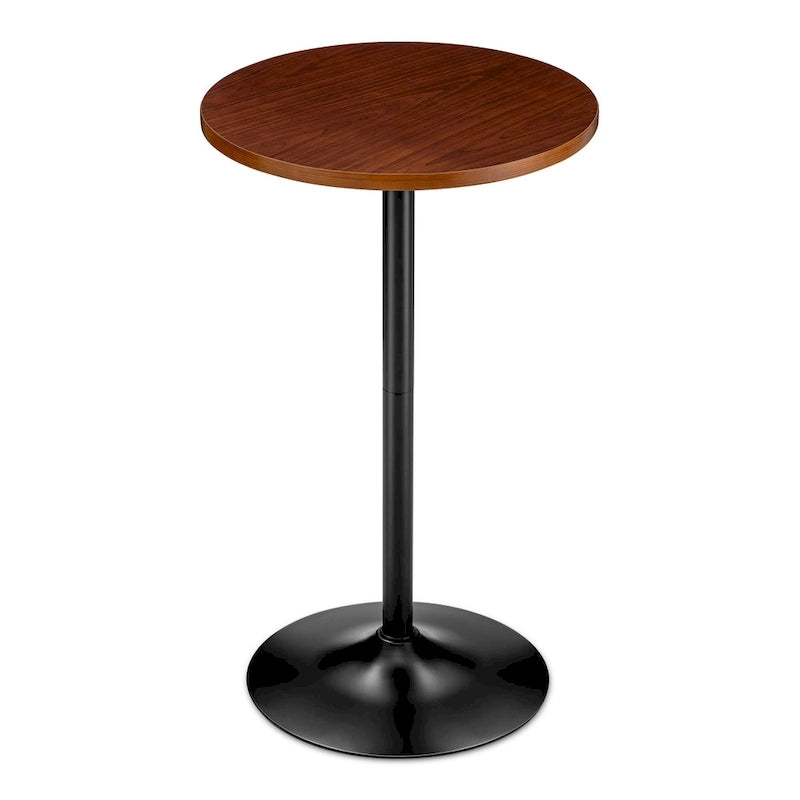 Table de bar ronde Glitzhome style bistro moderne, plateau en noyer, 39,5 po de hauteur