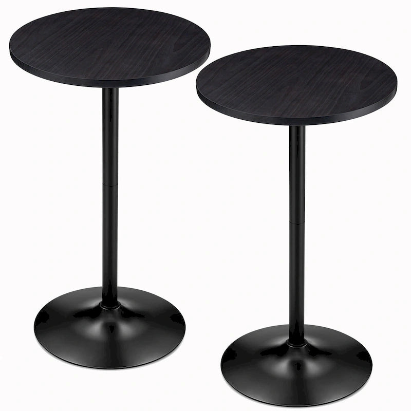 Table de bar ronde Glitzhome style bistro moderne, plateau en noyer, 39,5 po de hauteur