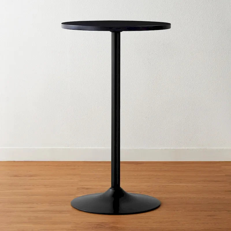 Table de bar ronde Glitzhome style bistro moderne, plateau en noyer, 39,5 po de hauteur
