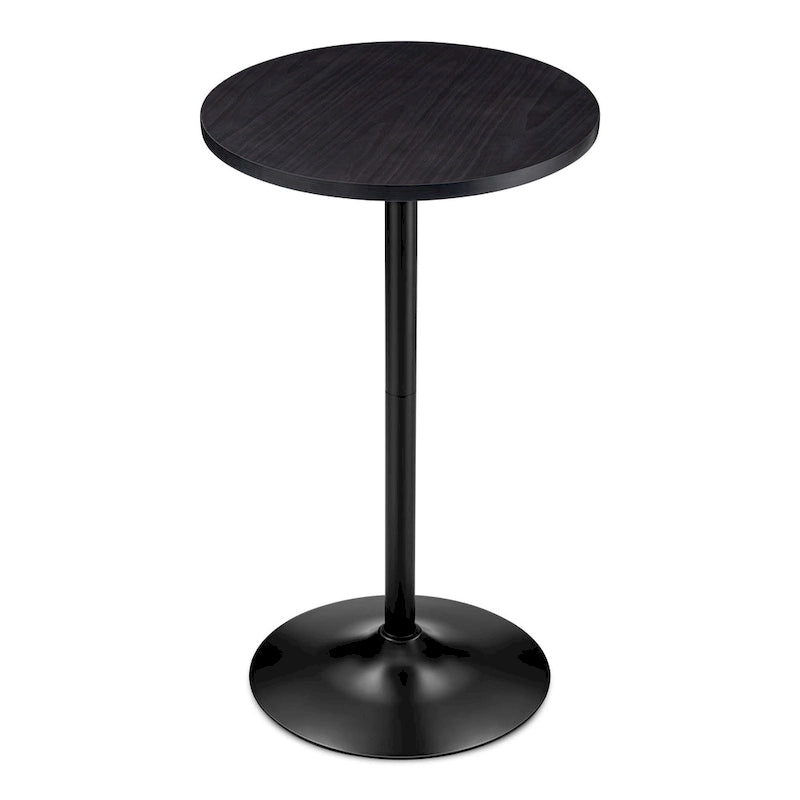 Table de bar ronde Glitzhome style bistro moderne, plateau en noyer, 39,5 po de hauteur