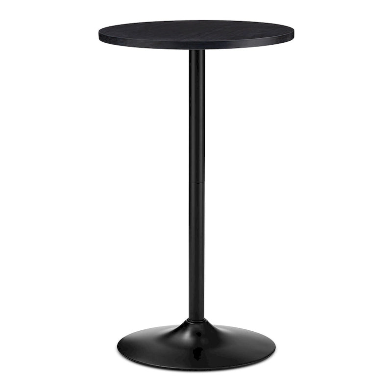 Table de bar ronde Glitzhome style bistro moderne, plateau en noyer, 39,5 po de hauteur