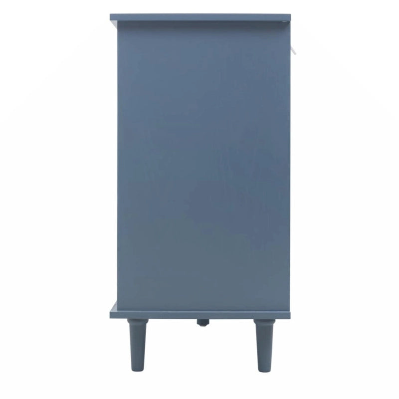 Meuble à 2 portes et 3 tiroirs, style américain, idéal pour une chambre, un salon ou un bureau.