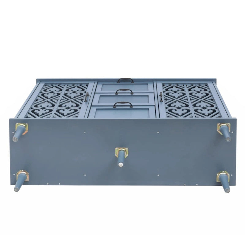 Meuble à 2 portes et 3 tiroirs, style américain, idéal pour une chambre, un salon ou un bureau.