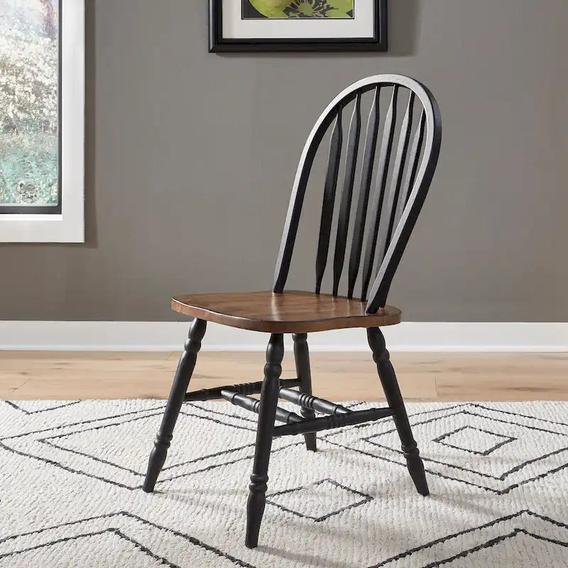 Carolina Crossing Antique Honey Black 3 Piece Pedestal Table Set