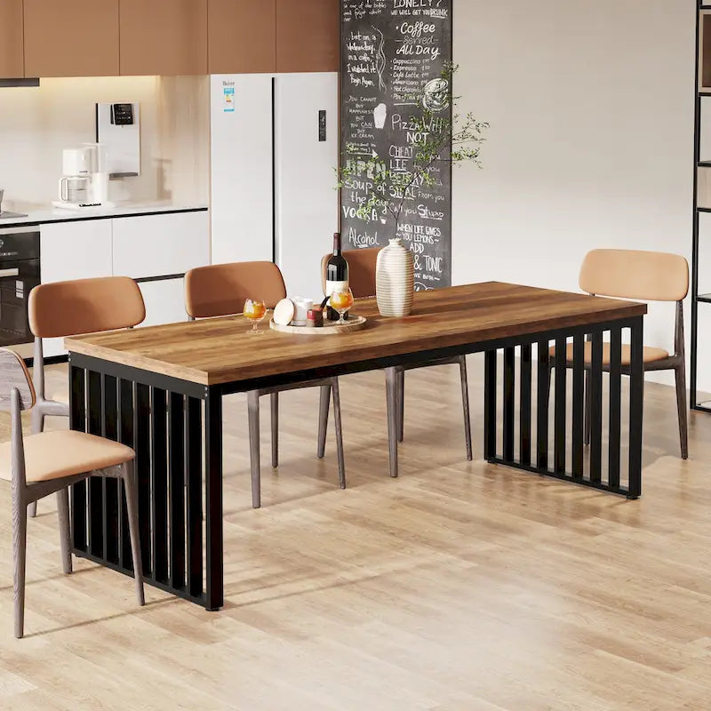Table de cuisine/salle à manger de 78,74 pouces avec pieds en métal