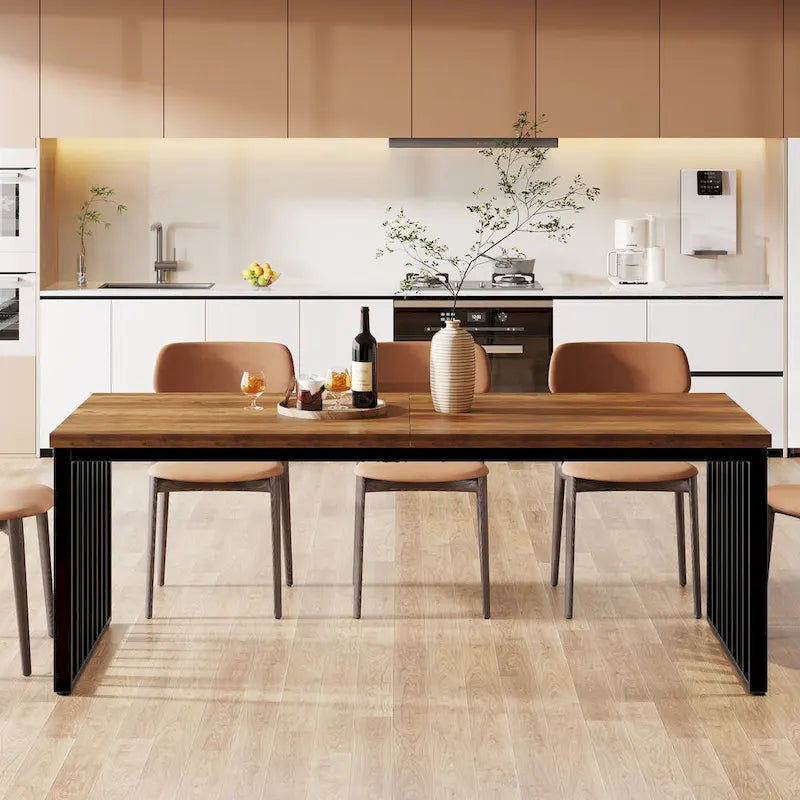 Table de cuisine/salle à manger de 78,74 pouces avec pieds en métal