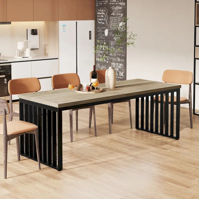 Table de cuisine/salle à manger de 78,74 pouces avec pieds en métal