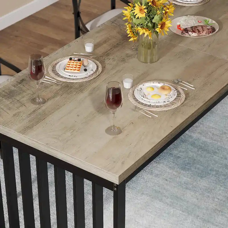 Table de cuisine/salle à manger de 78,74 pouces avec pieds en métal