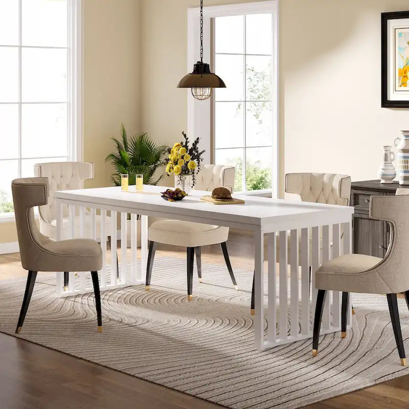 Table de cuisine/salle à manger de 78,74 pouces avec pieds en métal