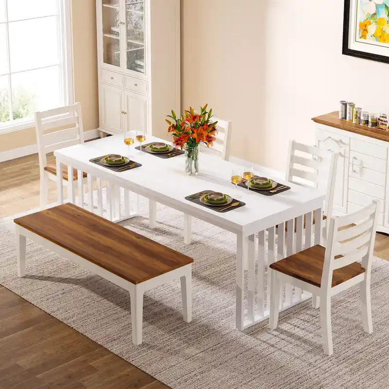 Table de cuisine/salle à manger de 78,74 pouces avec pieds en métal