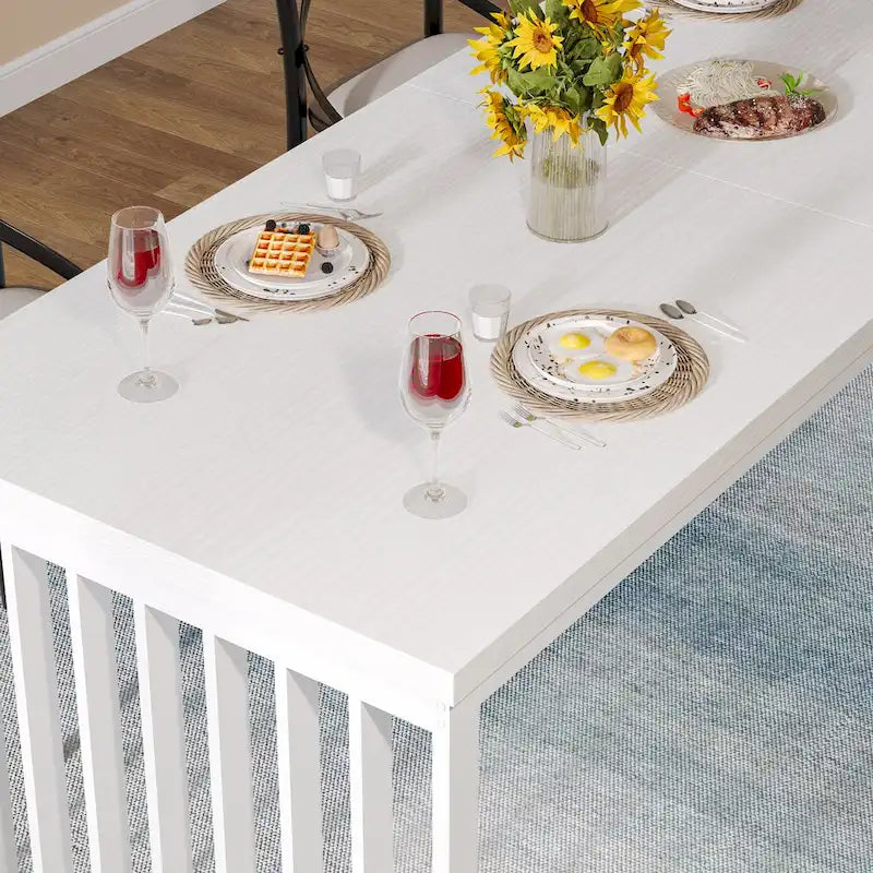 Table de cuisine/salle à manger de 78,74 pouces avec pieds en métal