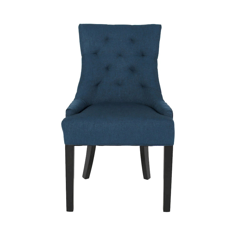 Ensemble de 2 chaises de salle à manger rembourrées en tissu avec pieds fuselés