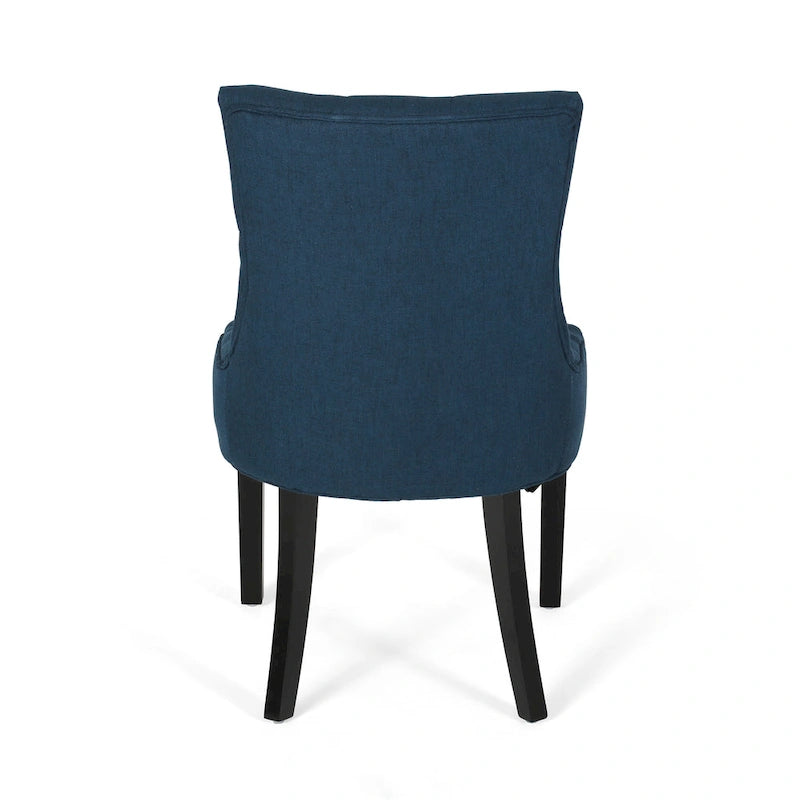 Ensemble de 2 chaises de salle à manger rembourrées en tissu avec pieds fuselés
