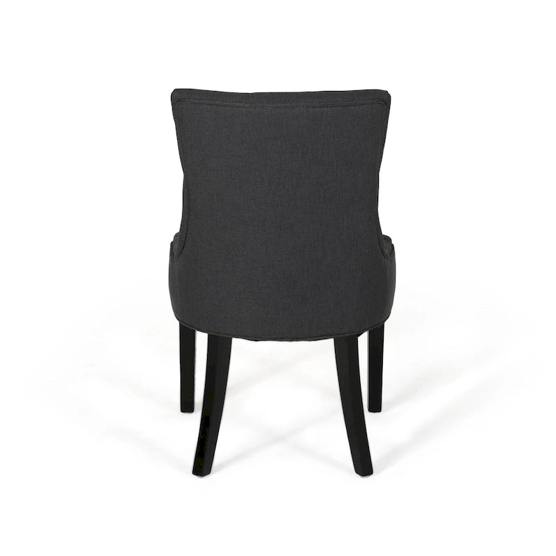 Ensemble de 2 chaises de salle à manger rembourrées en tissu avec pieds fuselés