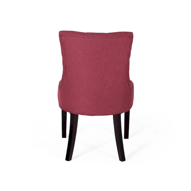 Ensemble de 2 chaises de salle à manger rembourrées en tissu avec pieds fuselés