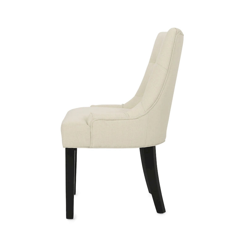 Ensemble de 2 chaises de salle à manger rembourrées en tissu avec pieds fuselés