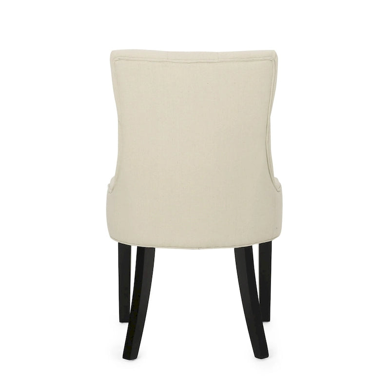 Ensemble de 2 chaises de salle à manger rembourrées en tissu avec pieds fuselés