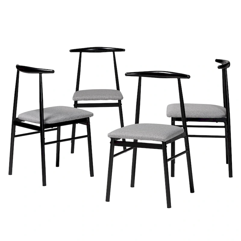 Ensemble de chaises de salle à manger Arnold Modern Industrial en tissu et métal, 4 pièces