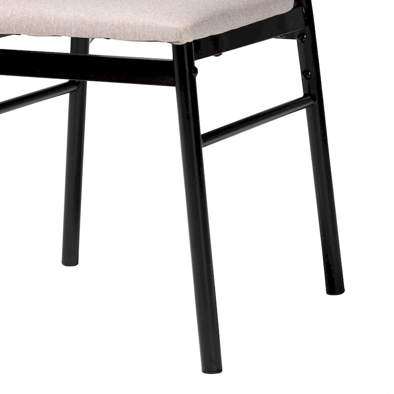 Ensemble de chaises de salle à manger Arnold Modern Industrial en tissu et métal, 4 pièces